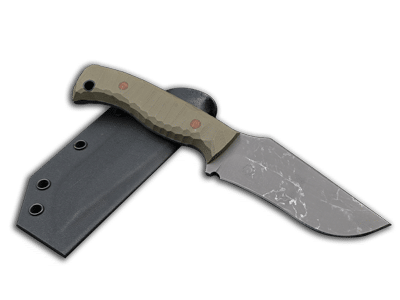 Oberon: Recurved Hunting knife with fixed blade and full tang