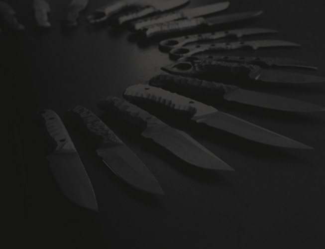 A range of handcrafted knives