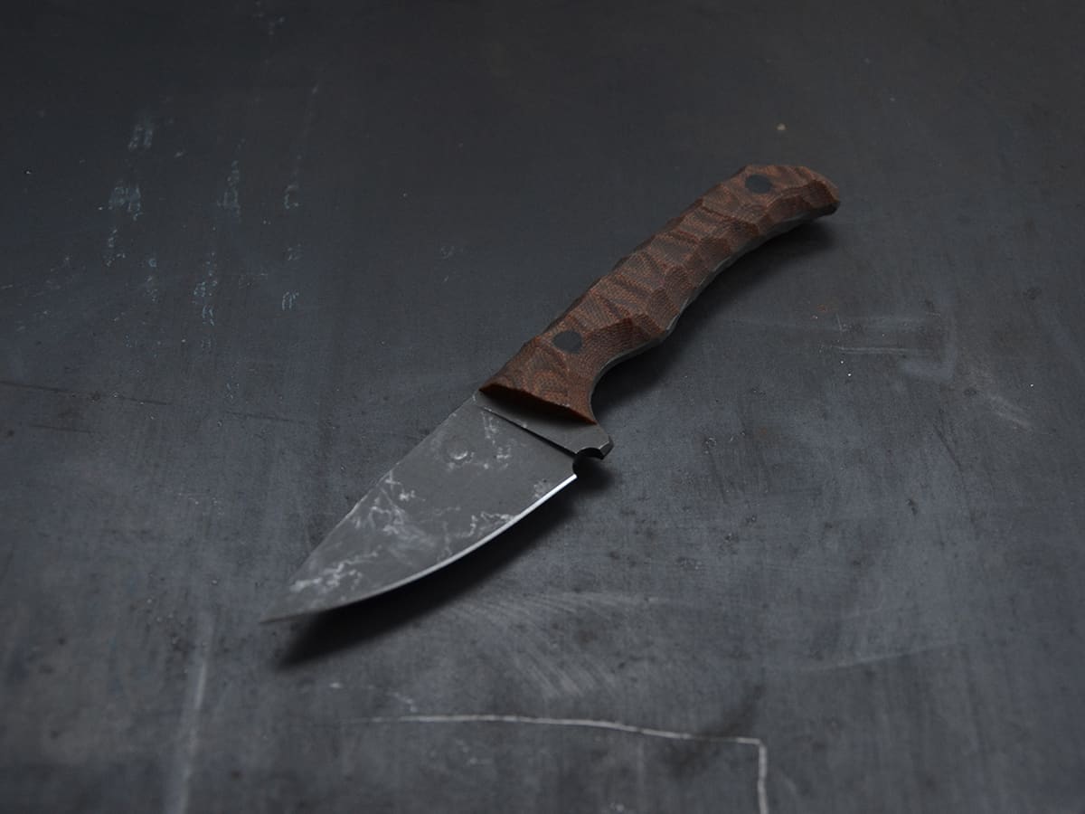 Fulltang EDC knife with brown Micarta handle