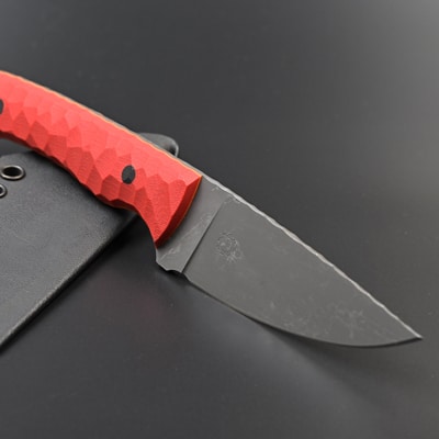 Hiking Knife Companion 2.0 with red G10 handle.