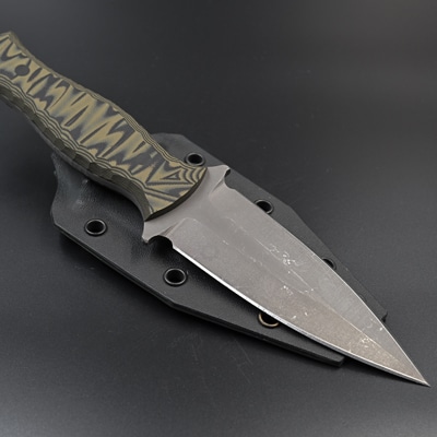 Praetorian the combat dagger with Green-Black G10 handle and stonewash finish